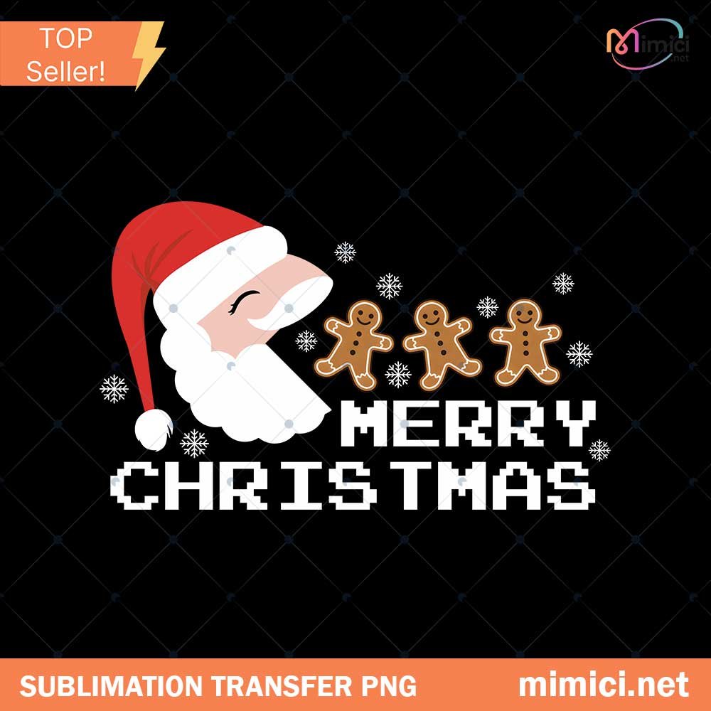 Merry Christmas Santa Pacman PNG, Pacman Santa Claus PNG, Funny Christmas PNG