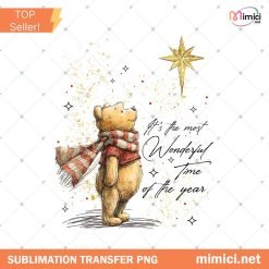 Retro Pooh Christmas PNG, Winnie The Pooh Christmas PNG, Disney Christmas Holiday PNG