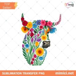 Wildflower Highland Cow Png, Flower Highland Cow Sublimation Design, Highland Cow Shirt Png, Highland Cow Lover