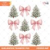 Coquette Christmas Tree PNG, Pink Bows Png, Retro Christmas Preppy Png, Pink Christmas Png design for kids Girly Xmas Png room decor