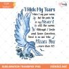 I Hide My Tears Png Sublimation, Butterfly Memorial Png, In Loving Memory Png, Heaven Angel Png, Remembrance Png
