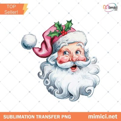 Pink Santa PNG , Gift Pink Christmas Sparkle Download, Vintage Santa Clipart, Retro Christmas PNG for Shirt, Vintage Christmas PNG