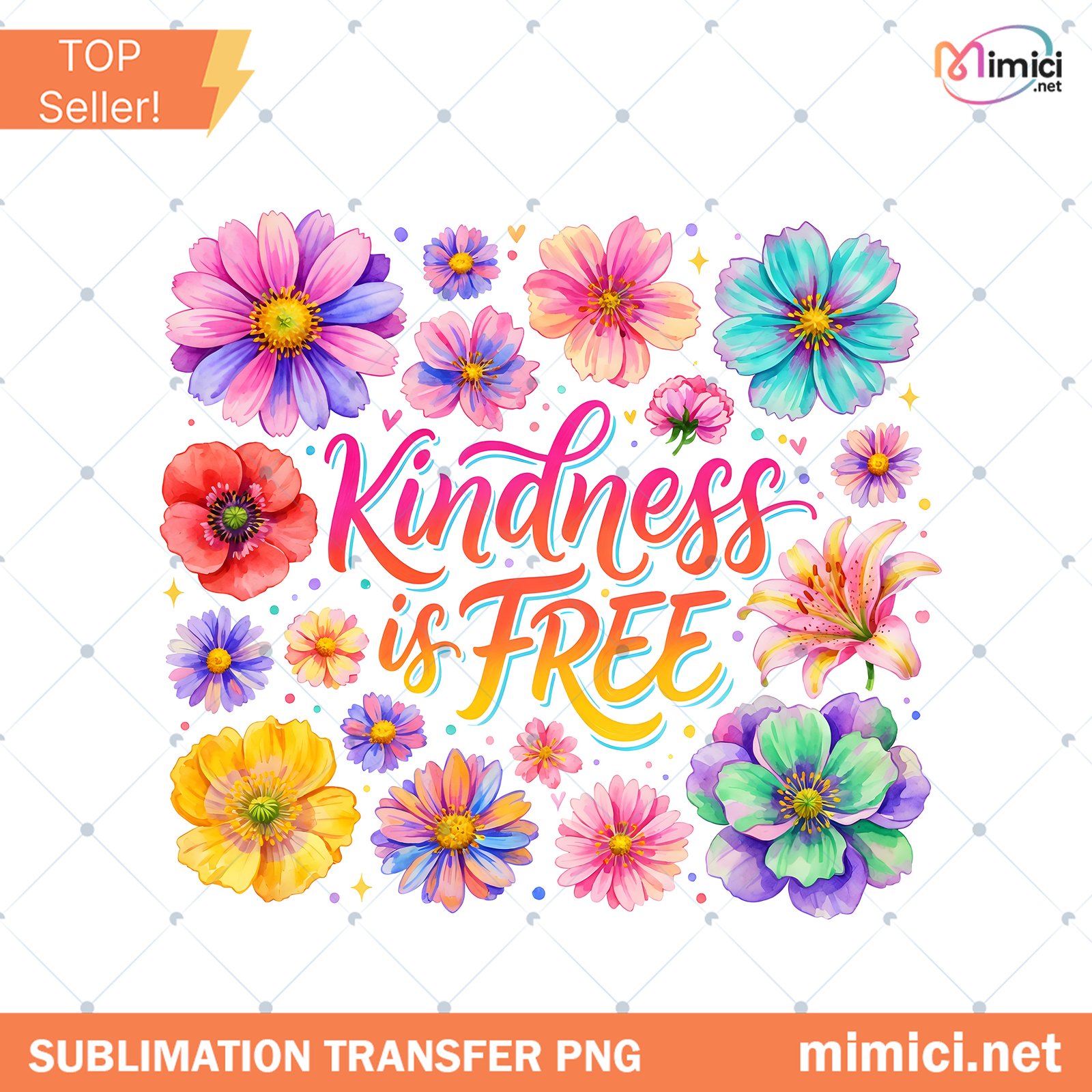 Boho Kindness Is Free Floral PNG Mental Health Awareness Des Preview