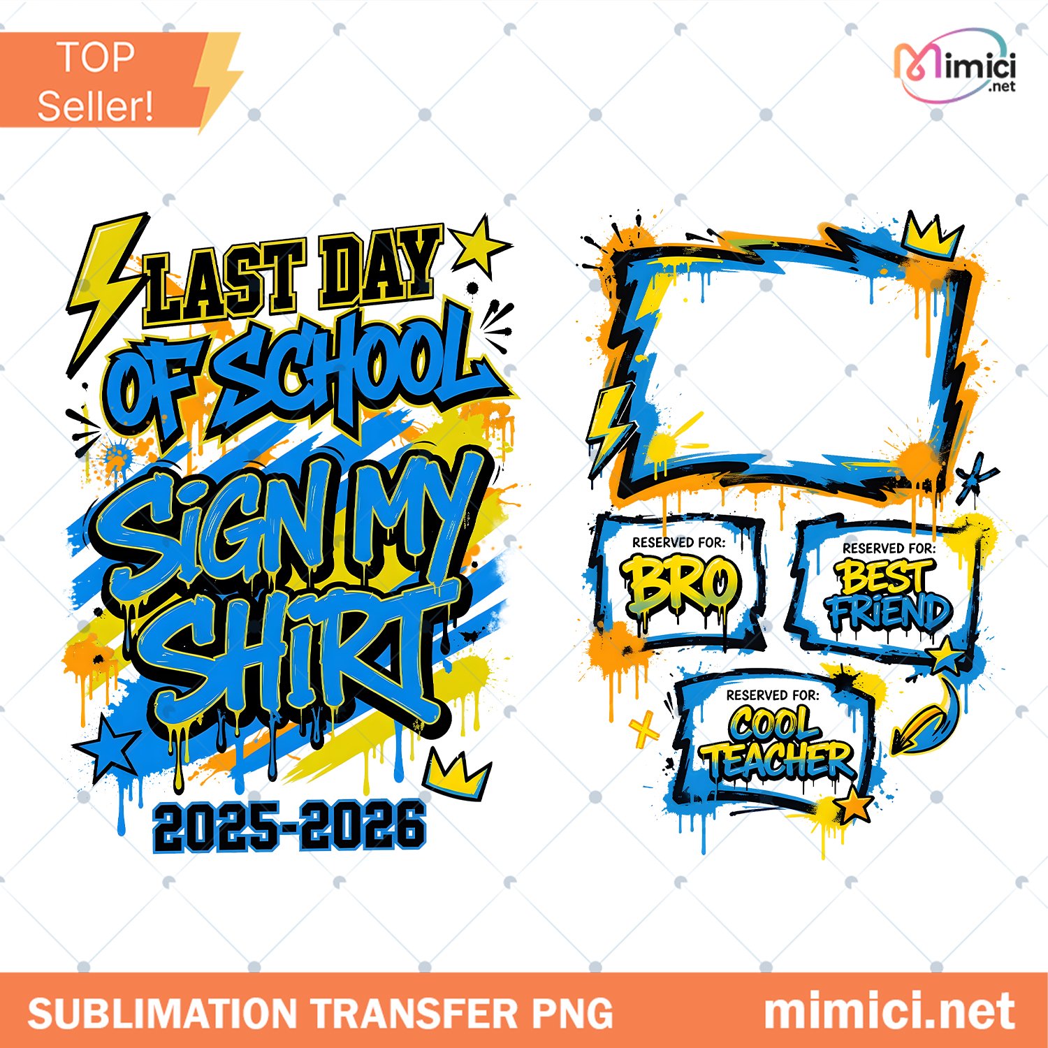 Boys Last Day Of School Autograph PNG Sign My Shirt Class O… Preview