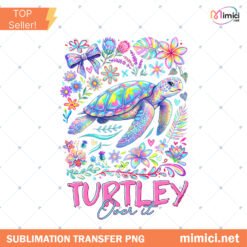 Coastal Summer Turtle PNG Floral Brushstroke Sea Turtle Des… Preview
