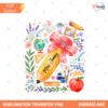 Custom Teacher Name PNG Boho Floral Pencil Design Brushstro… Preview