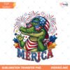 Funny Patriotic Alligator Boy PNG 4Th Of July USA Flag Desig Preview