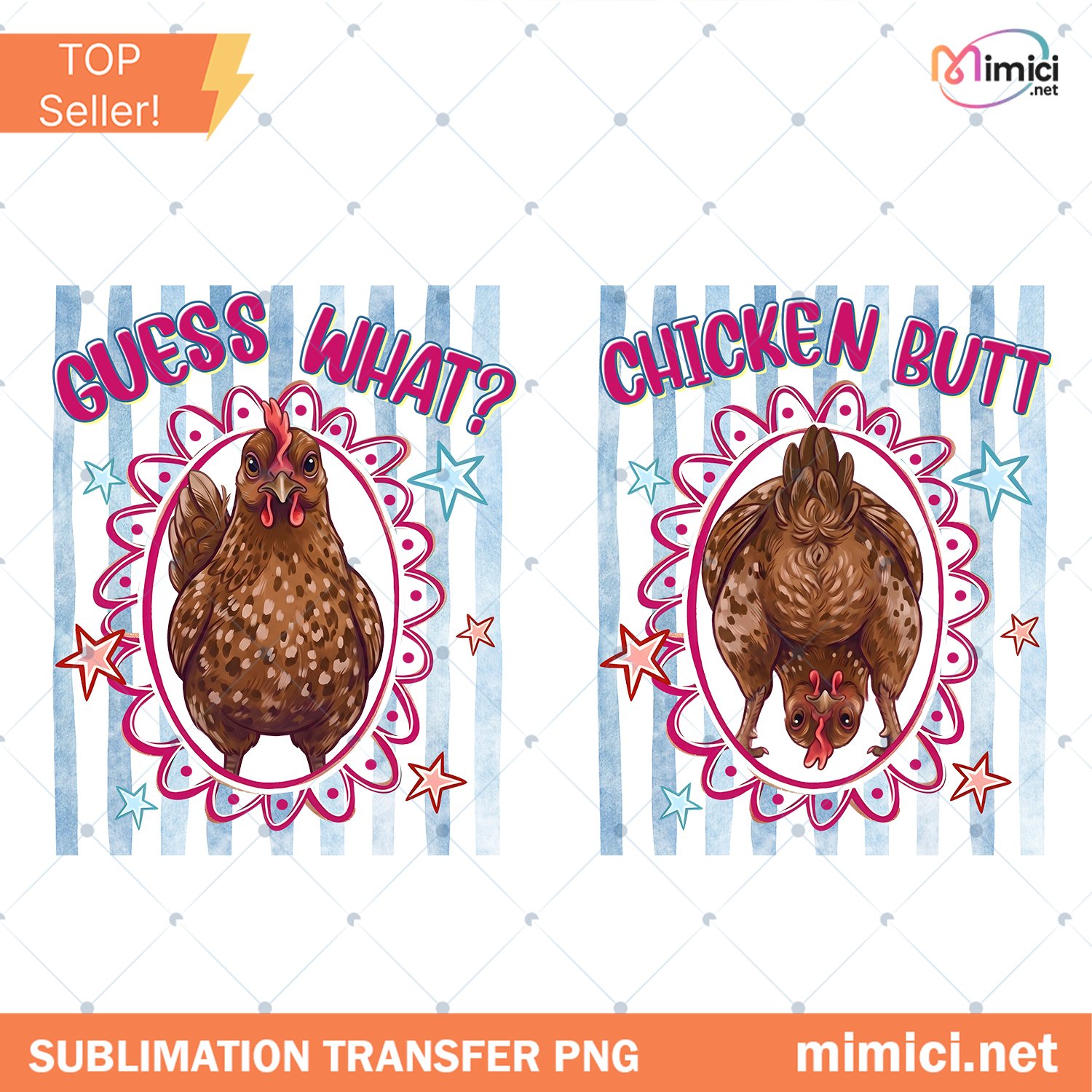 Guess What Chicken Butt Bundle PNG Funny Chicken PNG Farmho… Preview
