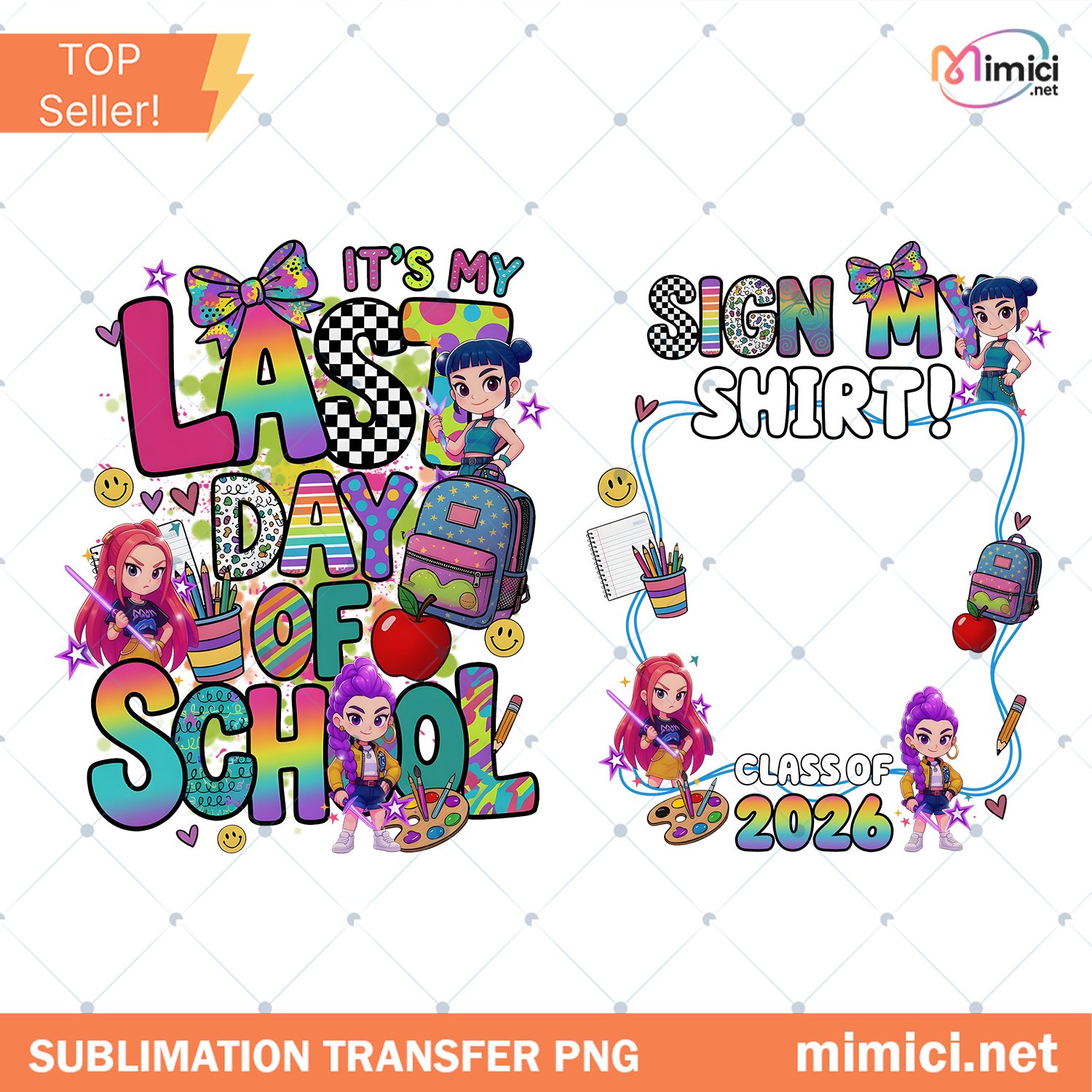 Last Day Of School Sign My Shirt PNG Huntrix Graduation PNG… Preview