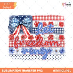 Let Freedom Ring PNG, Striped USA Bow PNG, Cute Patriotic PNG, Fourth Of July PNG, Hand Drawn American PNG preview