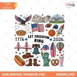 Let Freedom Ring PNG 1776 American 4th Of July Design Patri… Preview