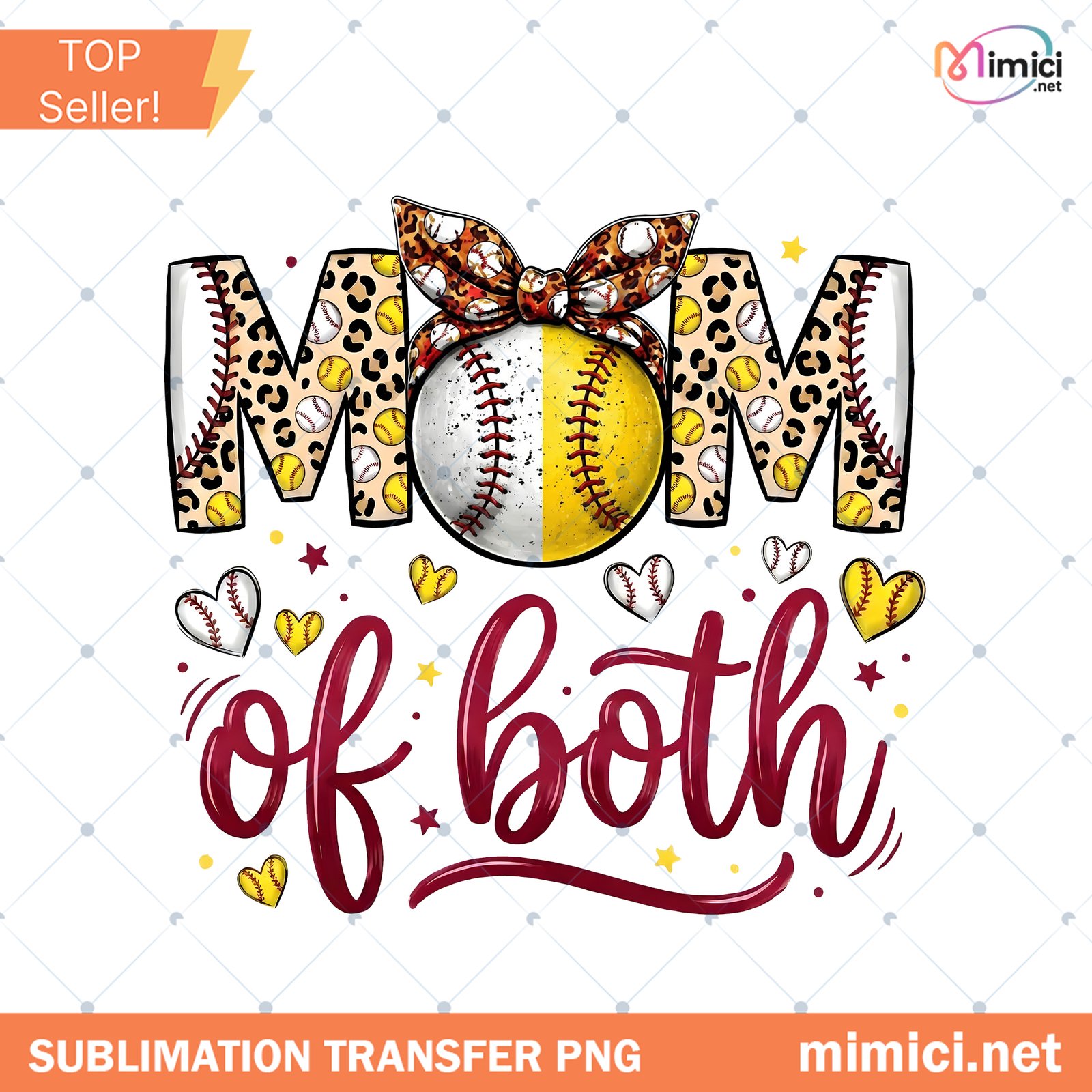 Mom Of Both Baseball Softball PNG Baseball Softball Mom Shir Preview