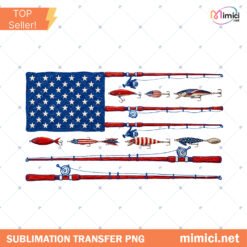 Patriotic Fishing PNG American Flag Fisherman PNG 4Th Of Jul Preview