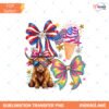 Patriotic Highland Cow PNG, 4th Of July Cow With Bow Design, Cute American Cow Sublimation Shirt Download preview