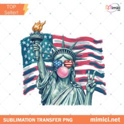 Preppy Statue Of Liberty PNG, Brushstroke USA Design, America 4th Of July PNG, Girly Patriotic Sublimation preview