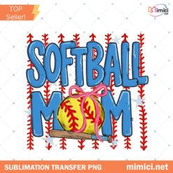 Softball Mom PNG Preppy Stripes Lace Design Game Day Waterc… Preview