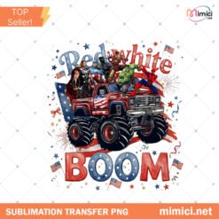 Superhero Red White And Boom PNG 4th Of July PNG Spider Excavator PNG Patriotic PNG American Boy Gift Kids 4th July Shirt PNG preview