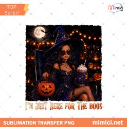 Funny Doll Face Halloween PNG Just Here For The Boos PNG Cut Preview