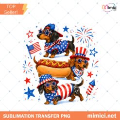Striped Patriotic Dachshund PNG Retro Weiner Dog PNG 4Th Of Preview