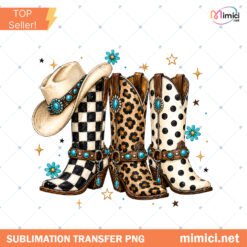 Cowboy Boots PNG Western Cowgirl Design Leopard Print Brushs Preview