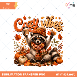 Feral Girl Autumn Raccoon PNG Funny Fall Raccoon Sublimation Preview