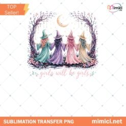 Girls Will Be Girls PNG Spooky Girly Halloween Design Retro Preview