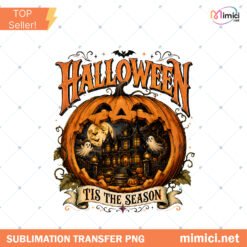Halloween Tis The Season PNG Spooky Haunted House Pumpkin Gh Preview