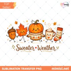 Sweater Weather PNG Cute Fall Sweater PNG Autumn Sublimation Preview